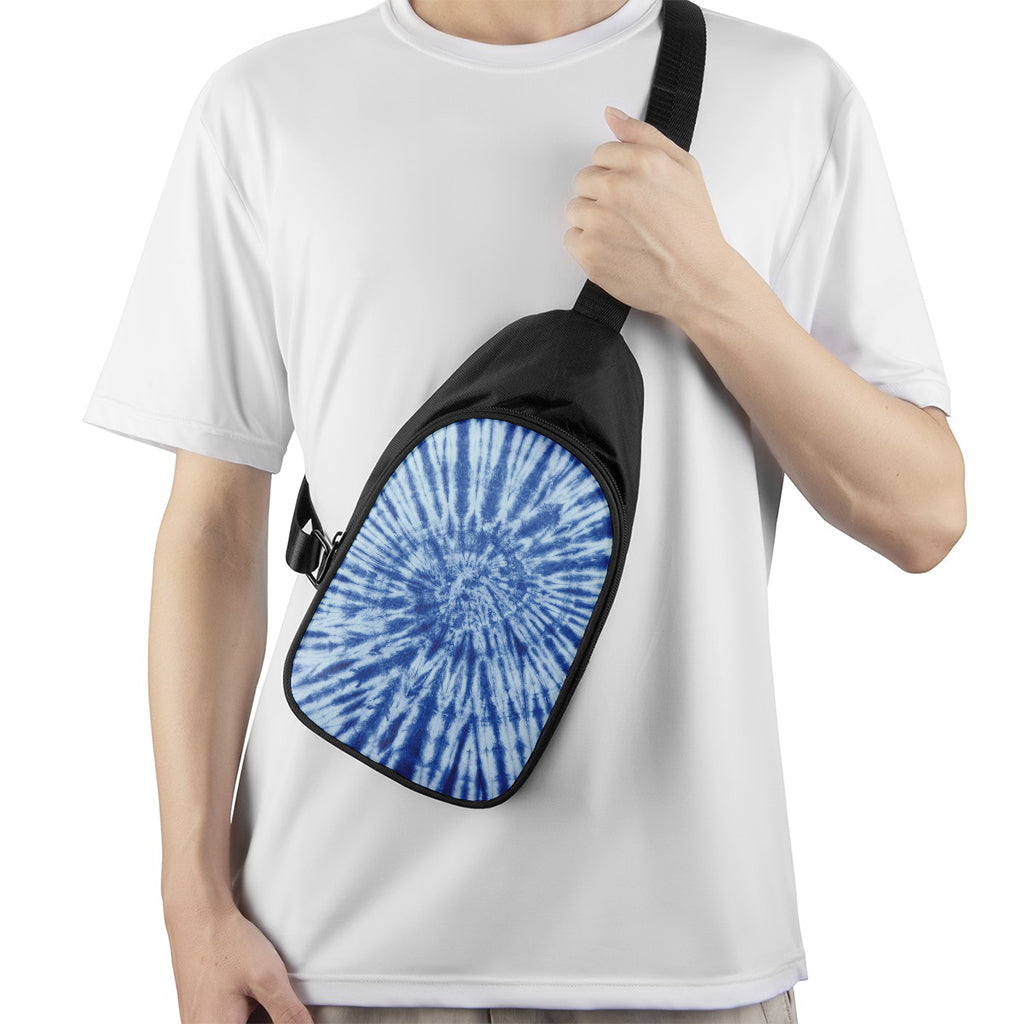 Blue Tie Dye Print Chest Bag