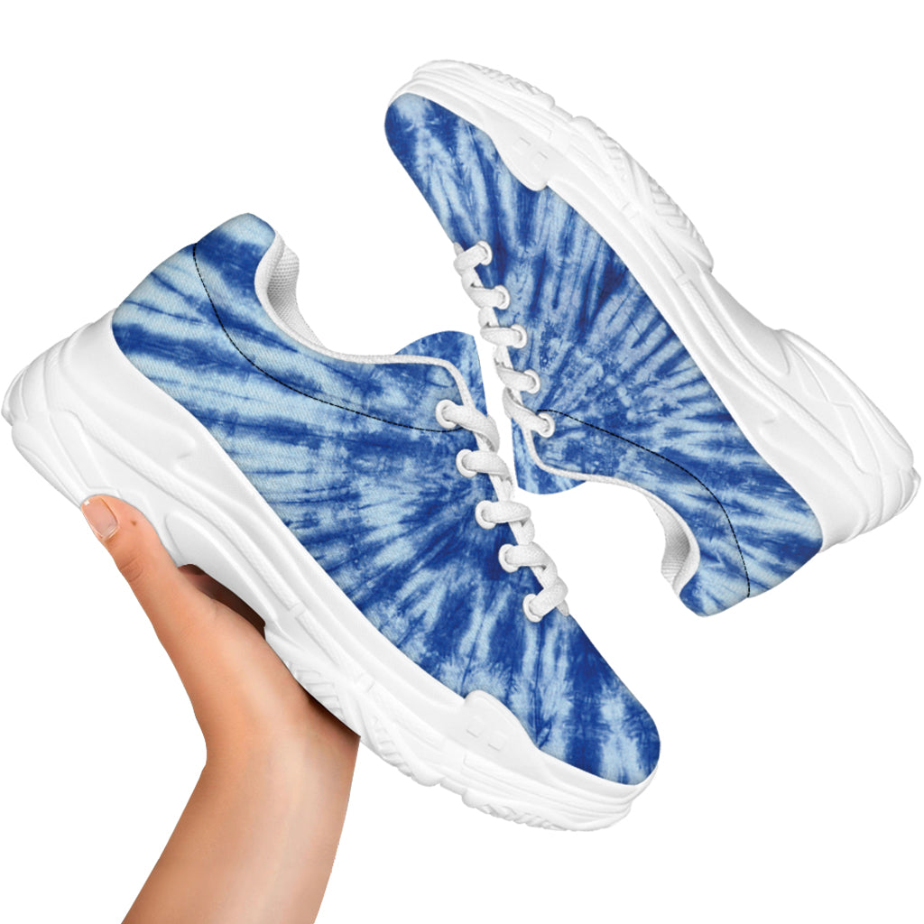 Blue Tie Dye Print White Chunky Shoes
