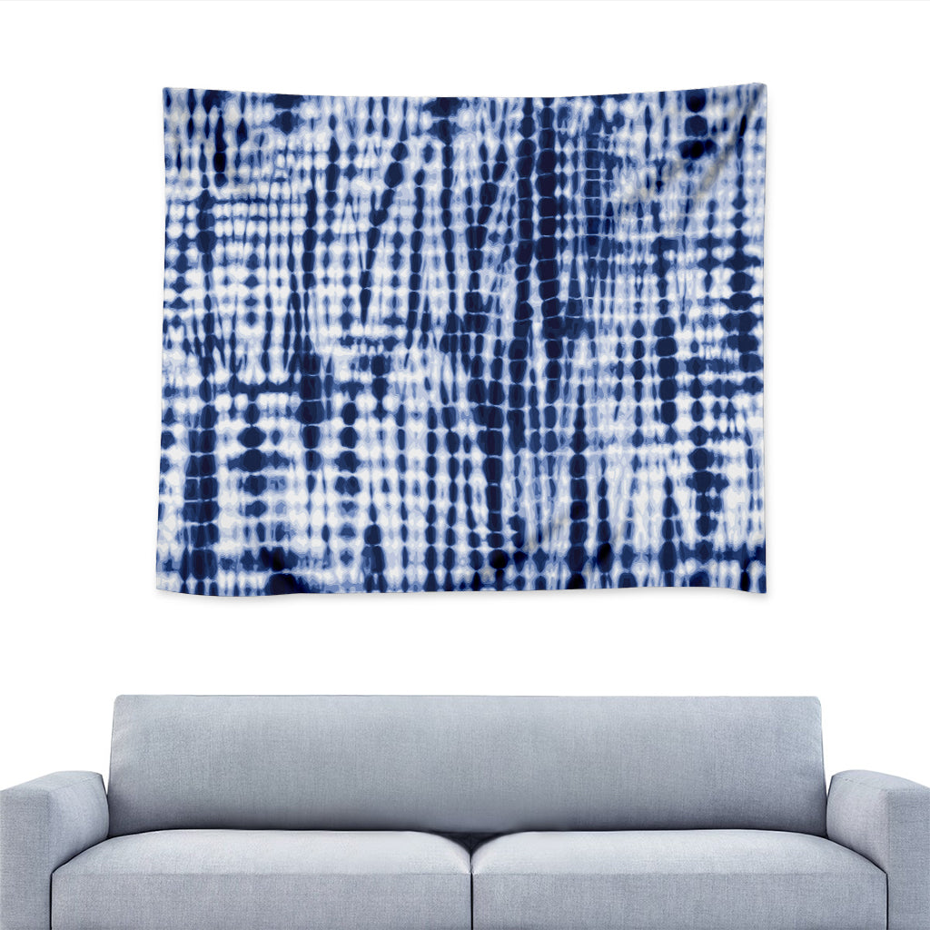 Blue Tie Dye Shibori Print Tapestry