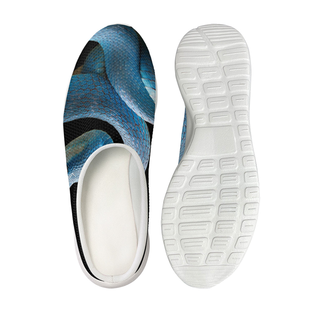 Blue Viper Snake Print Mesh Casual Shoes