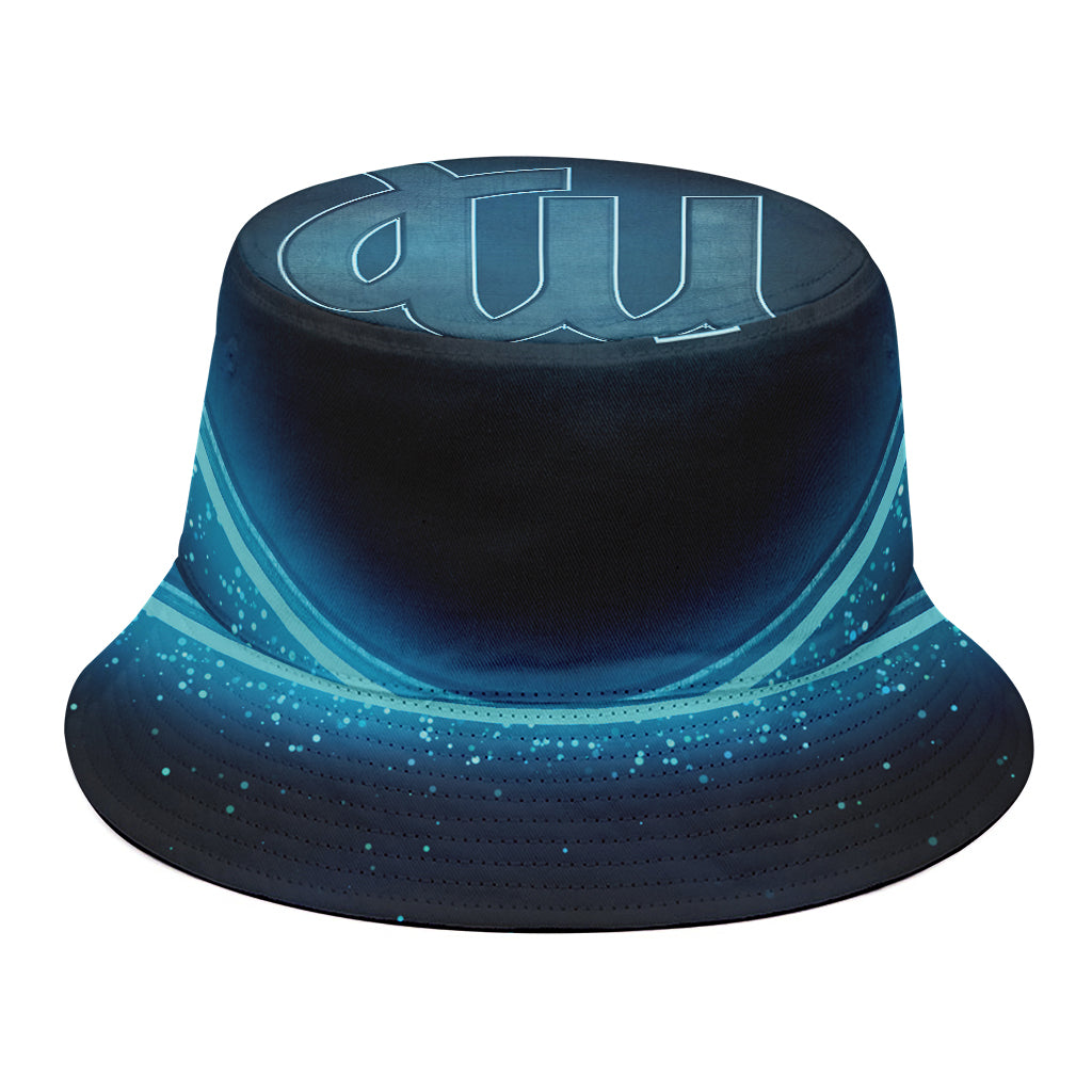 Blue Virgo Zodiac Sign Print Bucket Hat
