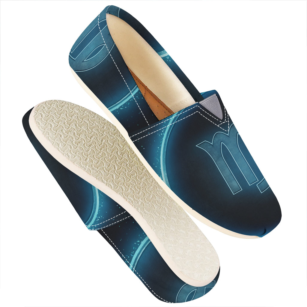 Blue Virgo Zodiac Sign Print Casual Shoes