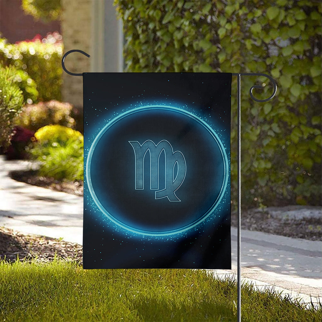 Blue Virgo Zodiac Sign Print House Flag
