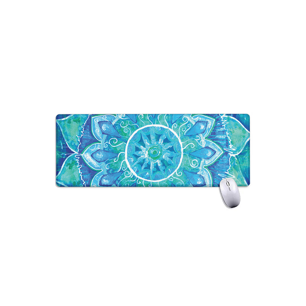 Blue Vishuddha Chakra Mandala Print Extended Mouse Pad