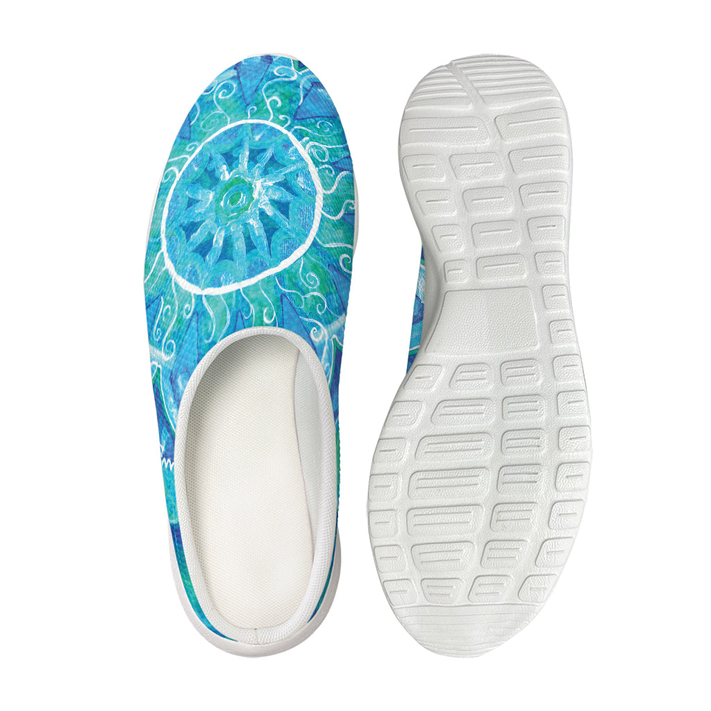 Blue Vishuddha Chakra Mandala Print Mesh Casual Shoes