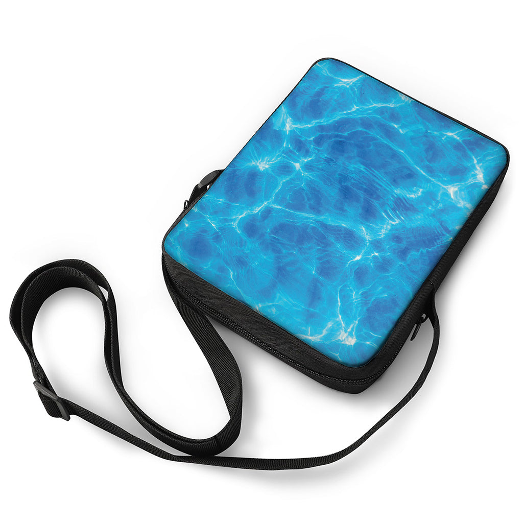 Blue Water Surface Print Rectangular Crossbody Bag