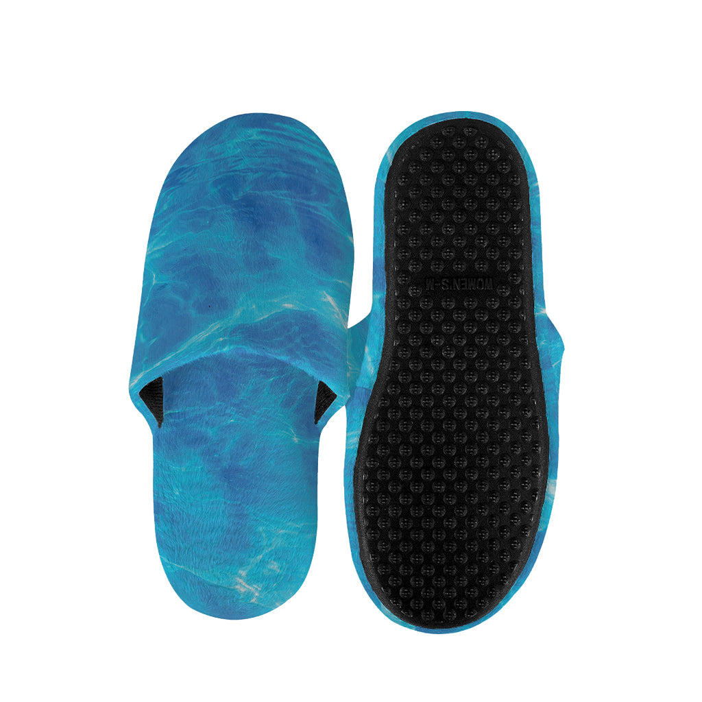 Blue Water Surface Print Slippers