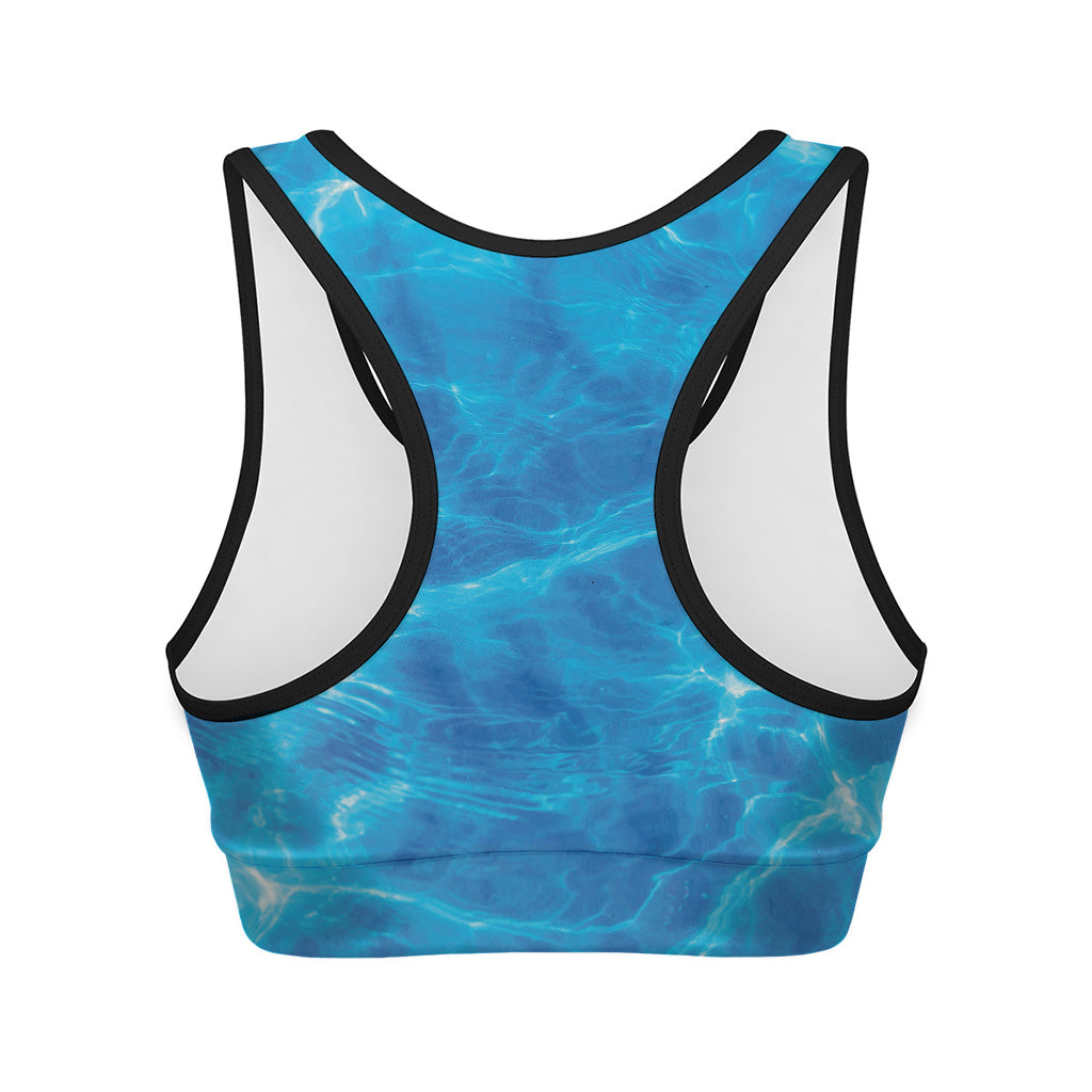 Blue Water Surface Print Women's Sports Bra