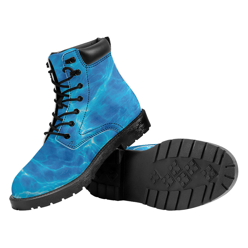 Blue Water Surface Print Work Boots