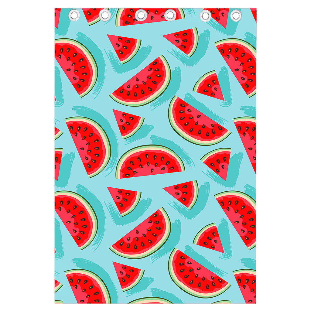 Blue Watermelon Pieces Pattern Print Curtain