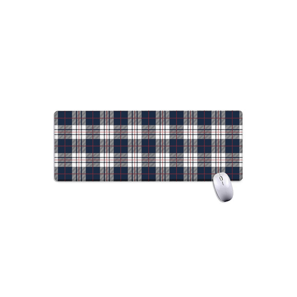 Blue White And Red Tartan Pattern Print Extended Mouse Pad