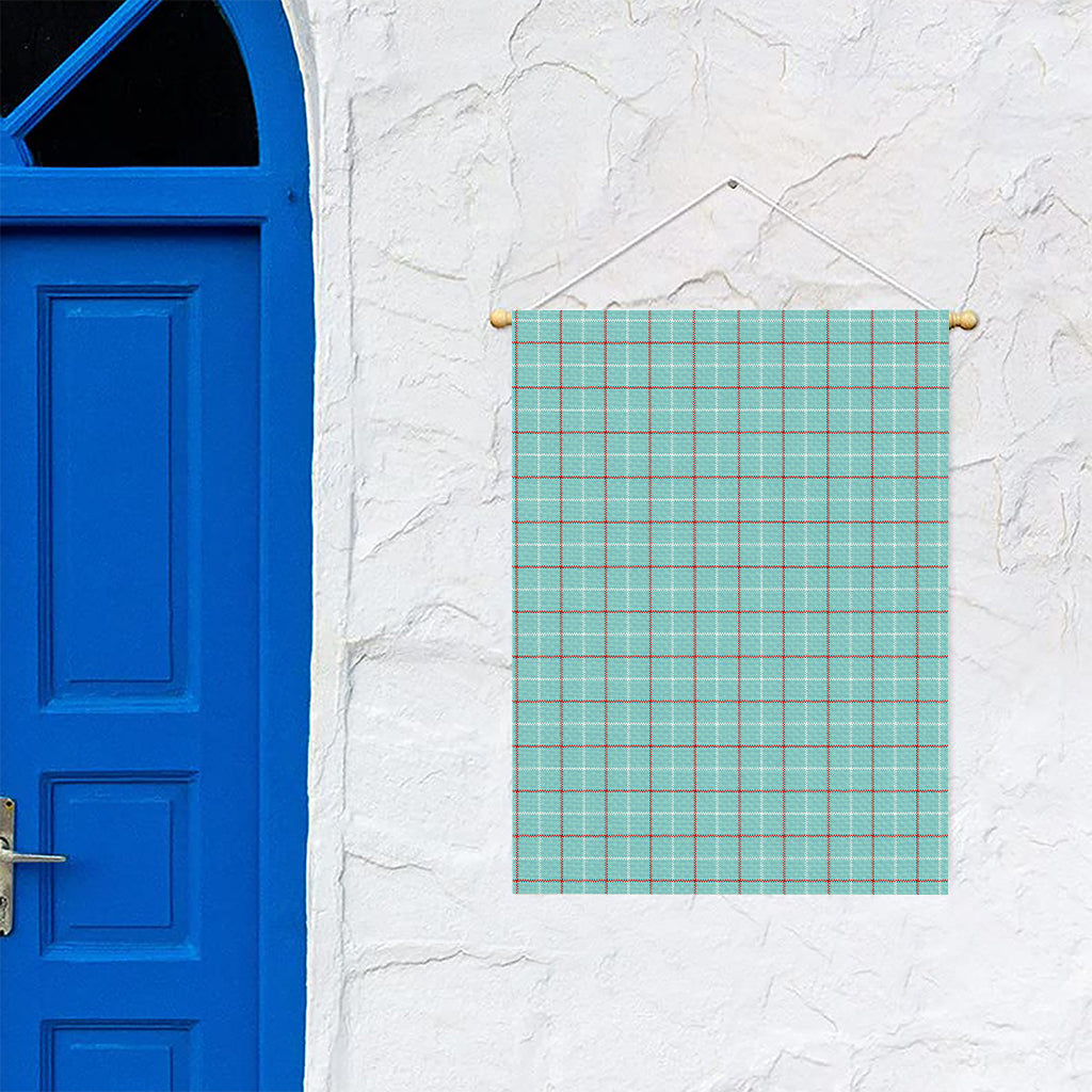 Blue White And Red Tattersall Print Garden Flag