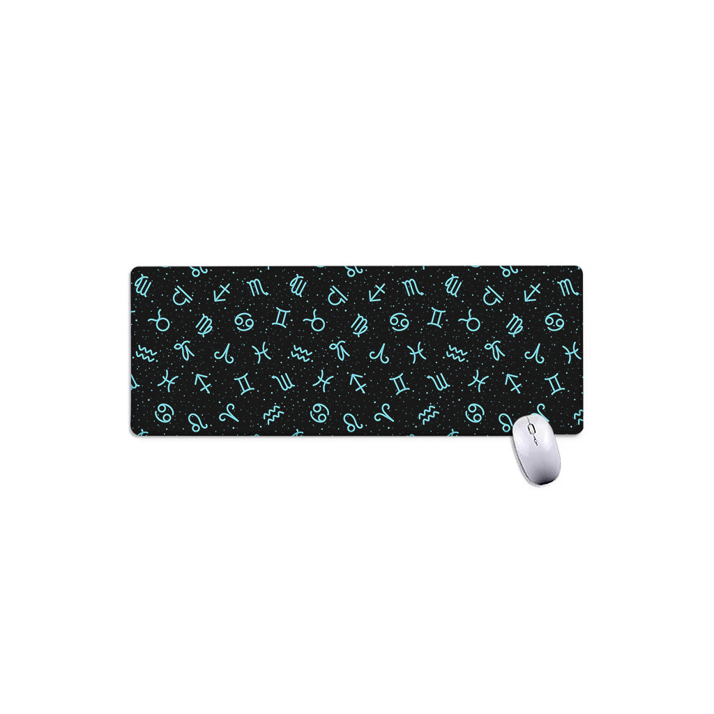 Blue Zodiac Symbols Pattern Print Extended Mouse Pad