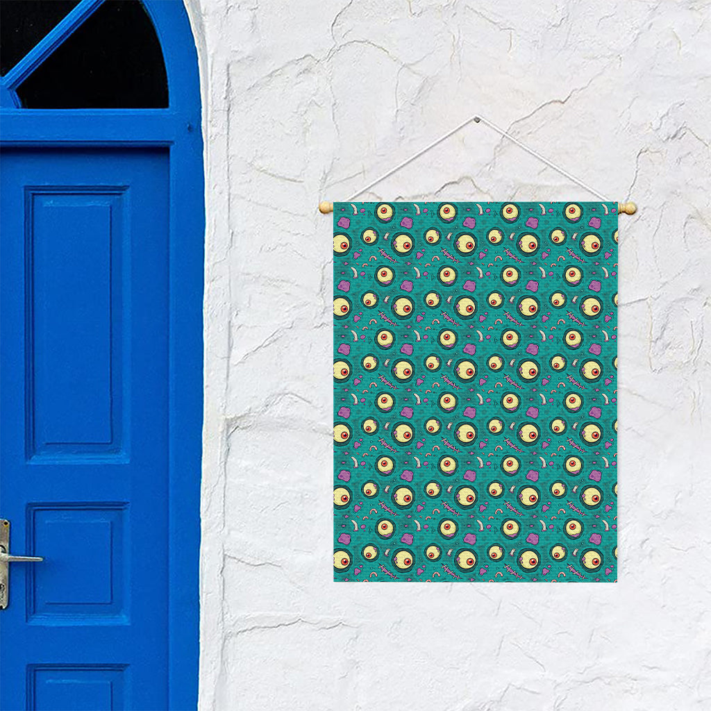 Blue Zombie Pattern Print Garden Flag