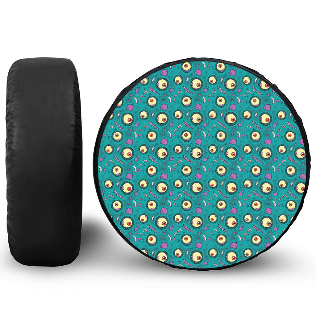 Blue Zombie Pattern Print Tire Cover