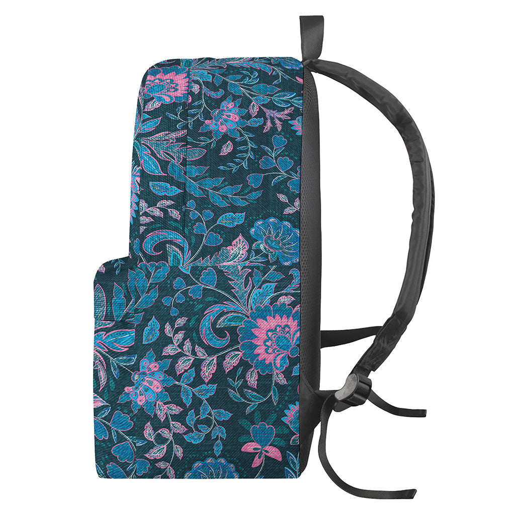 Bohemian Denim Jeans Pattern Print Backpack