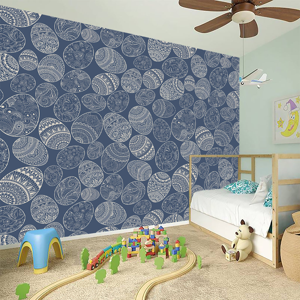 Bohemian Easter Eggs Pattern Print Wall Sticker