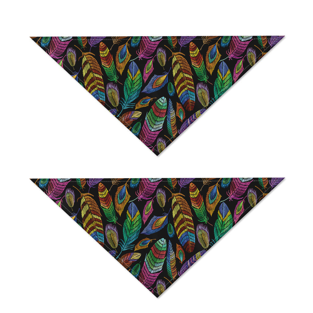Bohemian Feather Pattern Print Dog Bandana