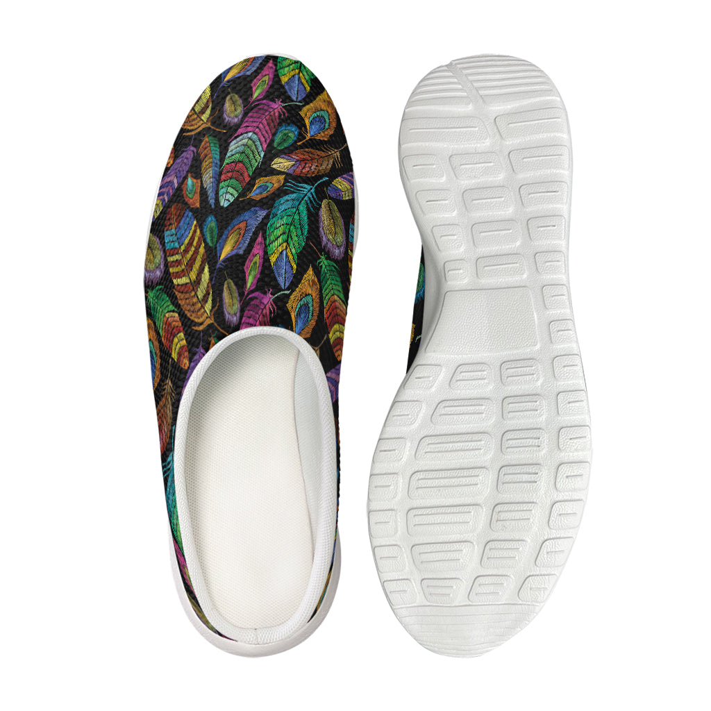 Bohemian Feather Pattern Print Mesh Casual Shoes