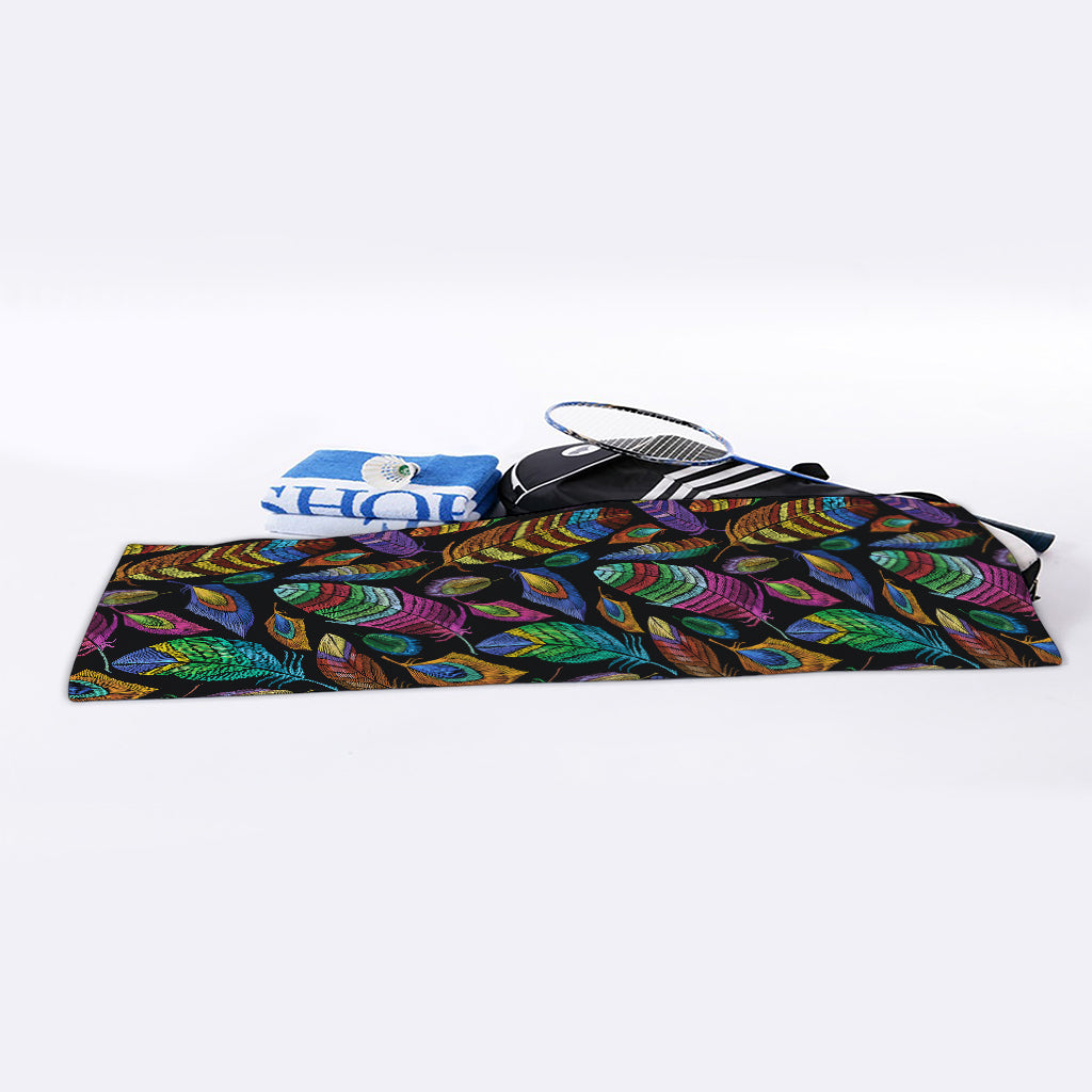 Bohemian Feather Pattern Print Sports Towel