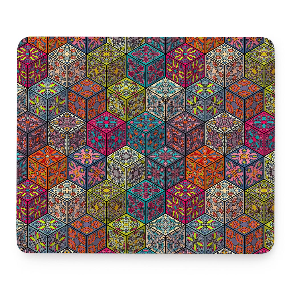 Bohemian Indian Box Pattern Print Mouse Pad