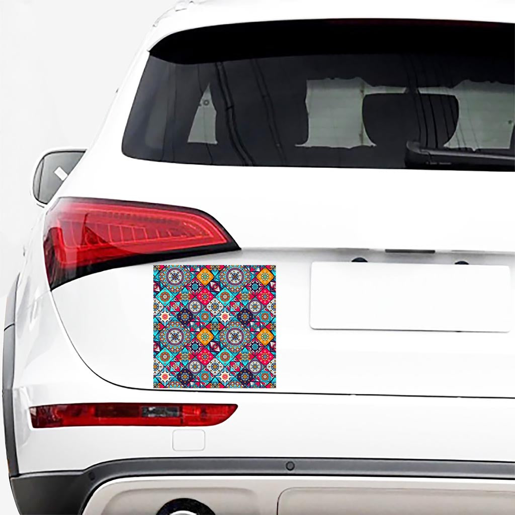 Bohemian Indian Mandala Patchwork Print Car Sticker