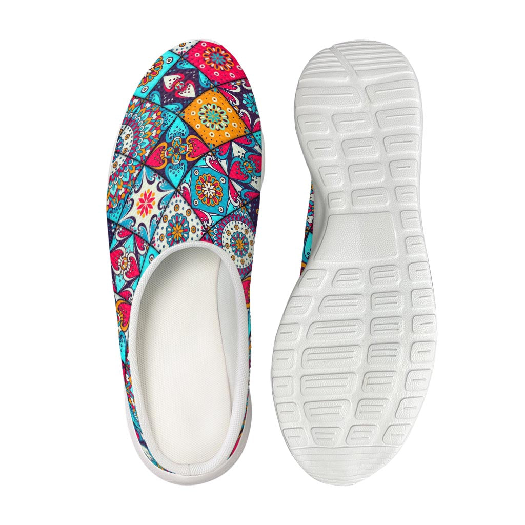 Bohemian Indian Mandala Patchwork Print Mesh Casual Shoes