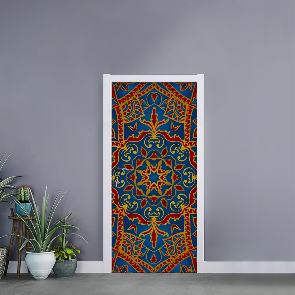 Bohemian Indian Mandala Pattern Print Door Sticker