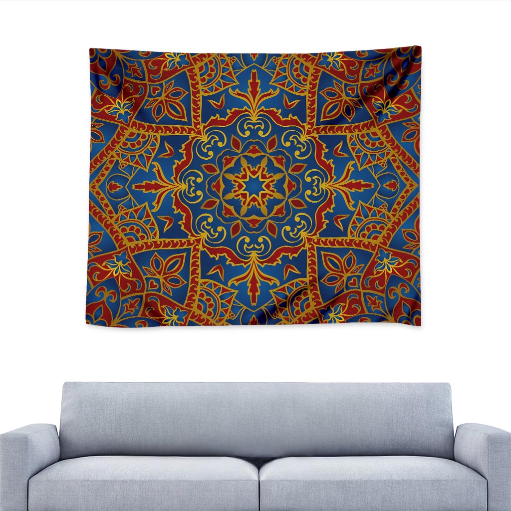 Bohemian Indian Mandala Pattern Print Tapestry