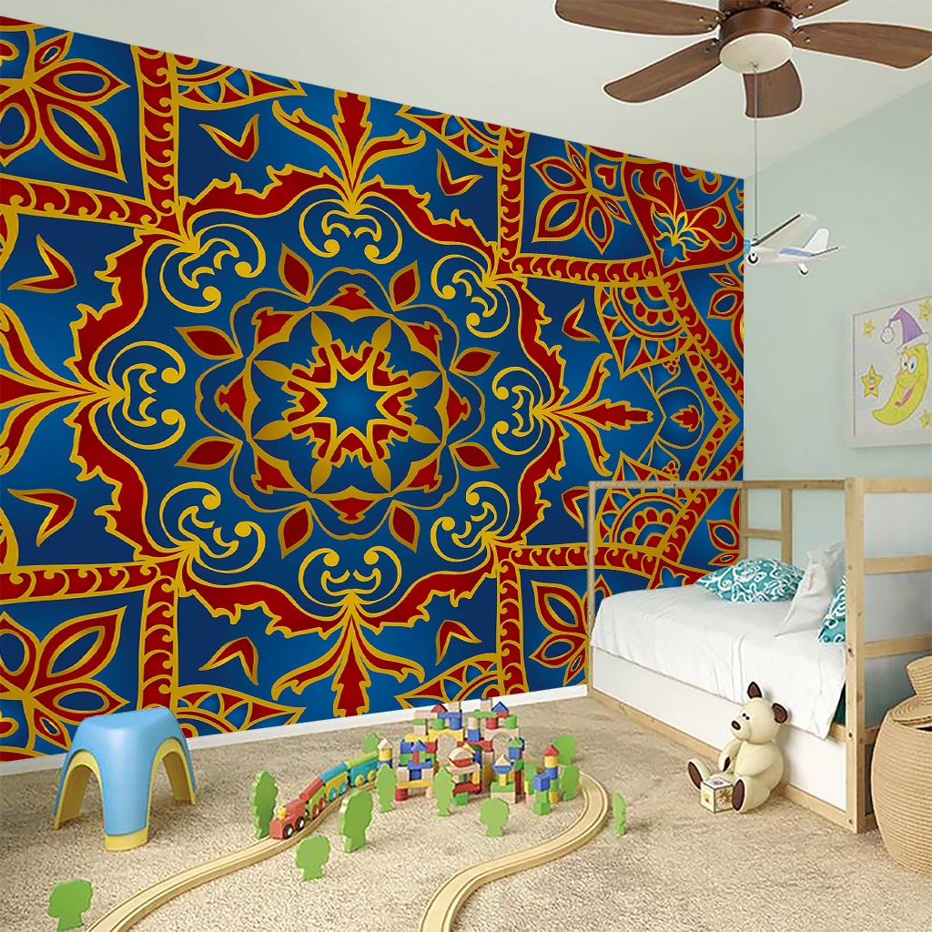 Bohemian Indian Mandala Pattern Print Wall Sticker