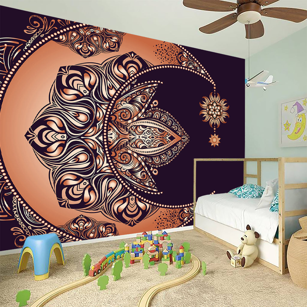 Bohemian Moon And Sun Print Wall Sticker