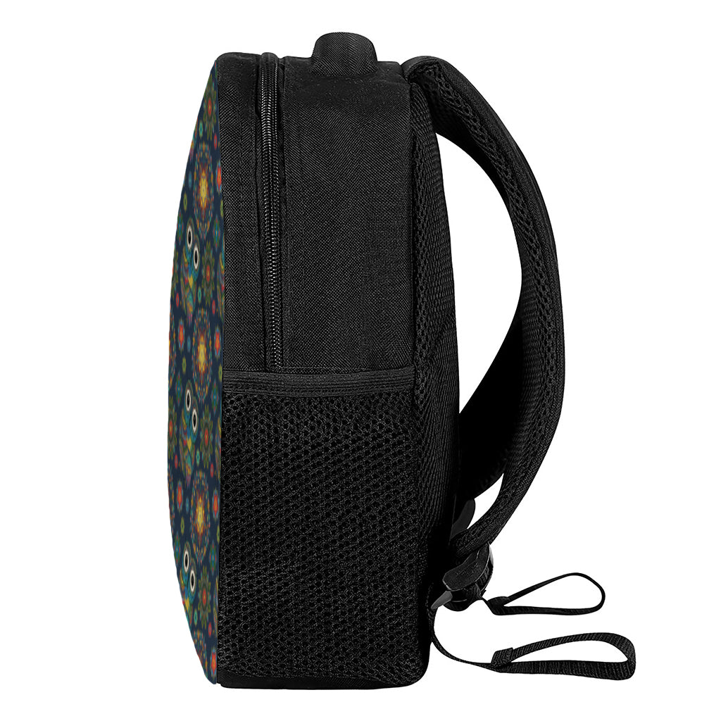 Bohemian Owl Pattern Print Casual Backpack