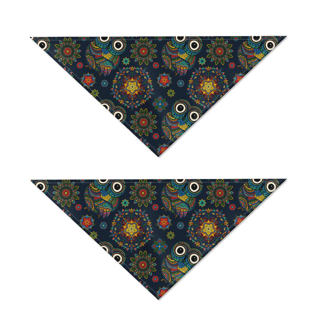 Bohemian Owl Pattern Print Dog Bandana
