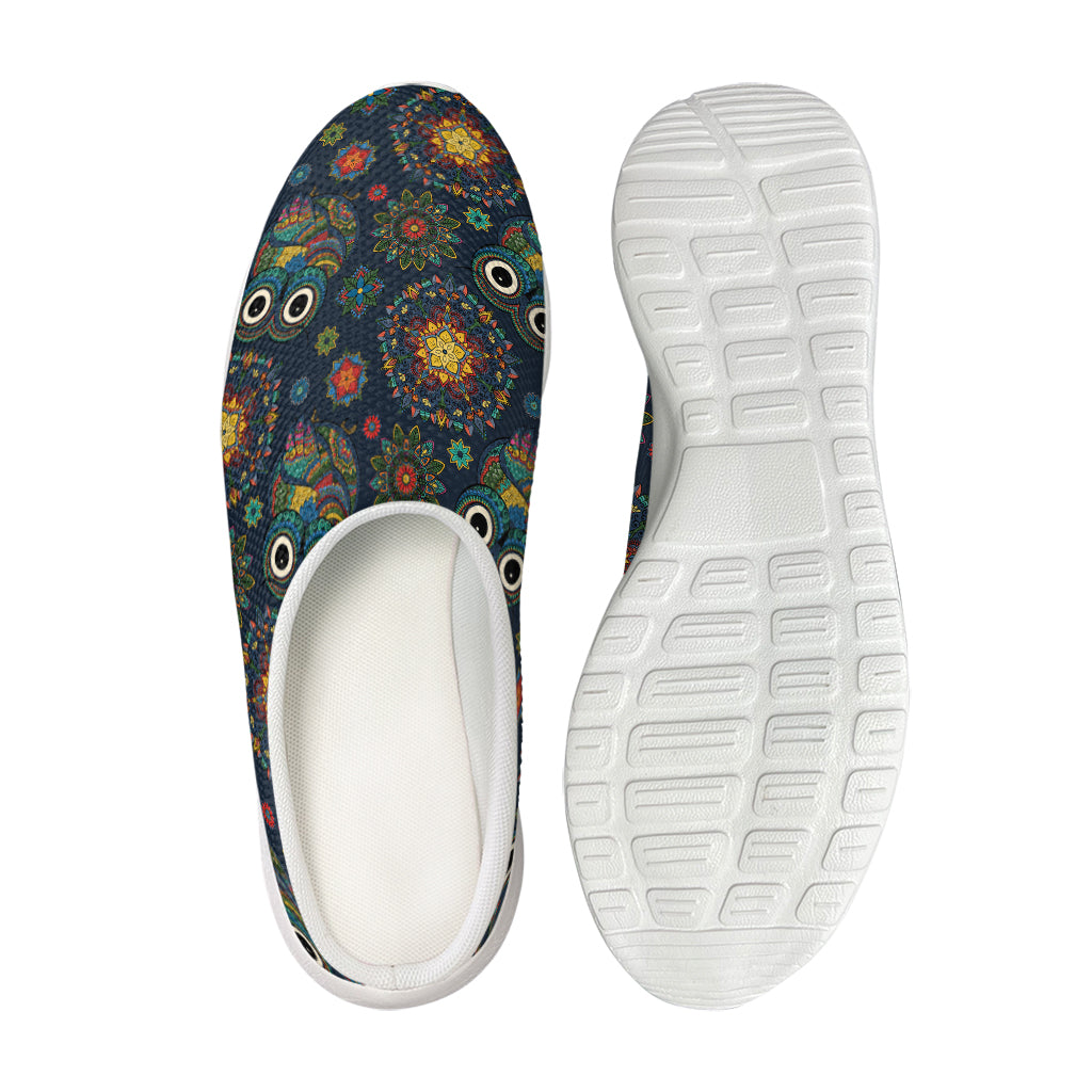 Bohemian Owl Pattern Print Mesh Casual Shoes