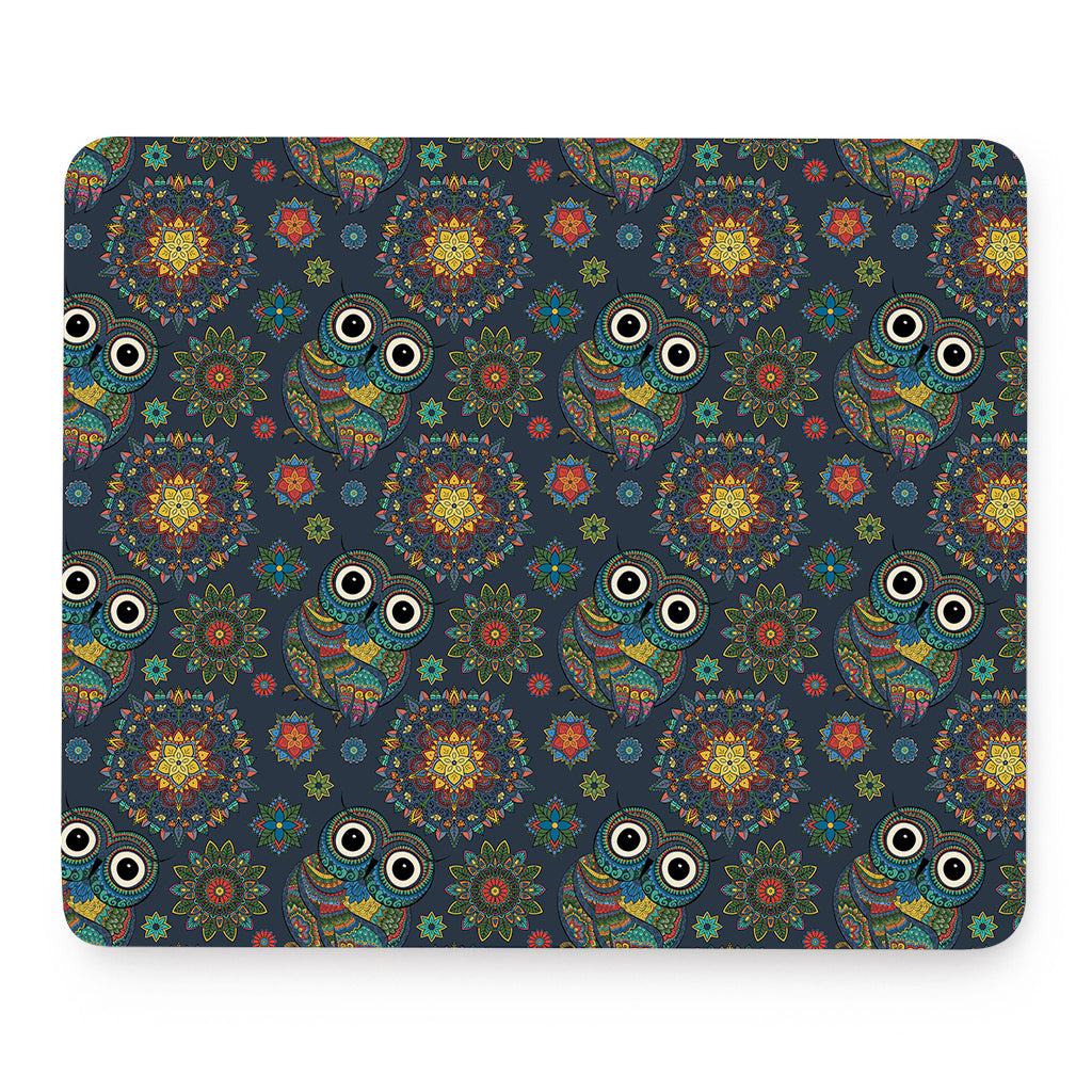 Bohemian Owl Pattern Print Mouse Pad