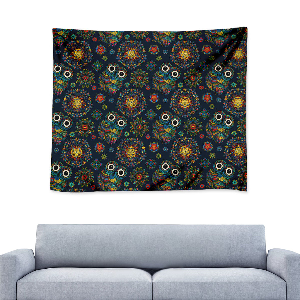 Bohemian Owl Pattern Print Tapestry
