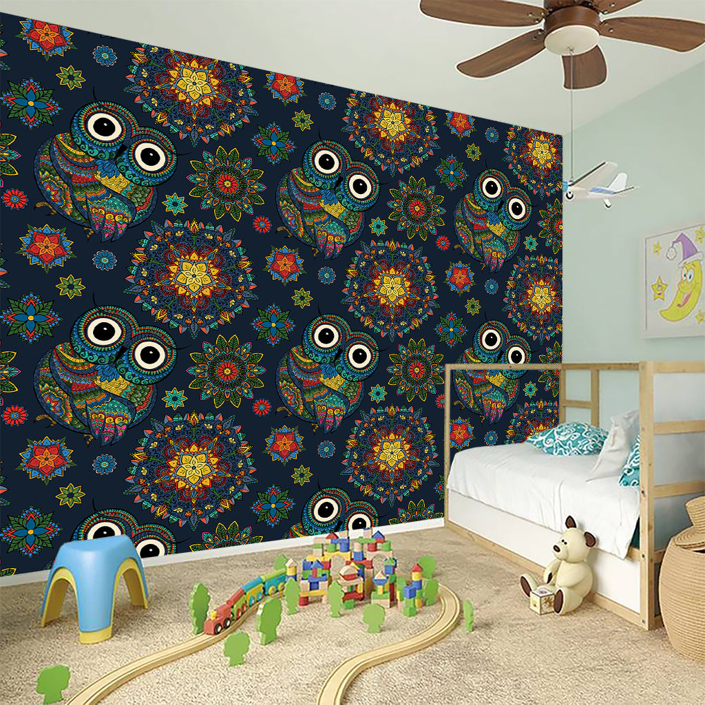 Bohemian Owl Pattern Print Wall Sticker