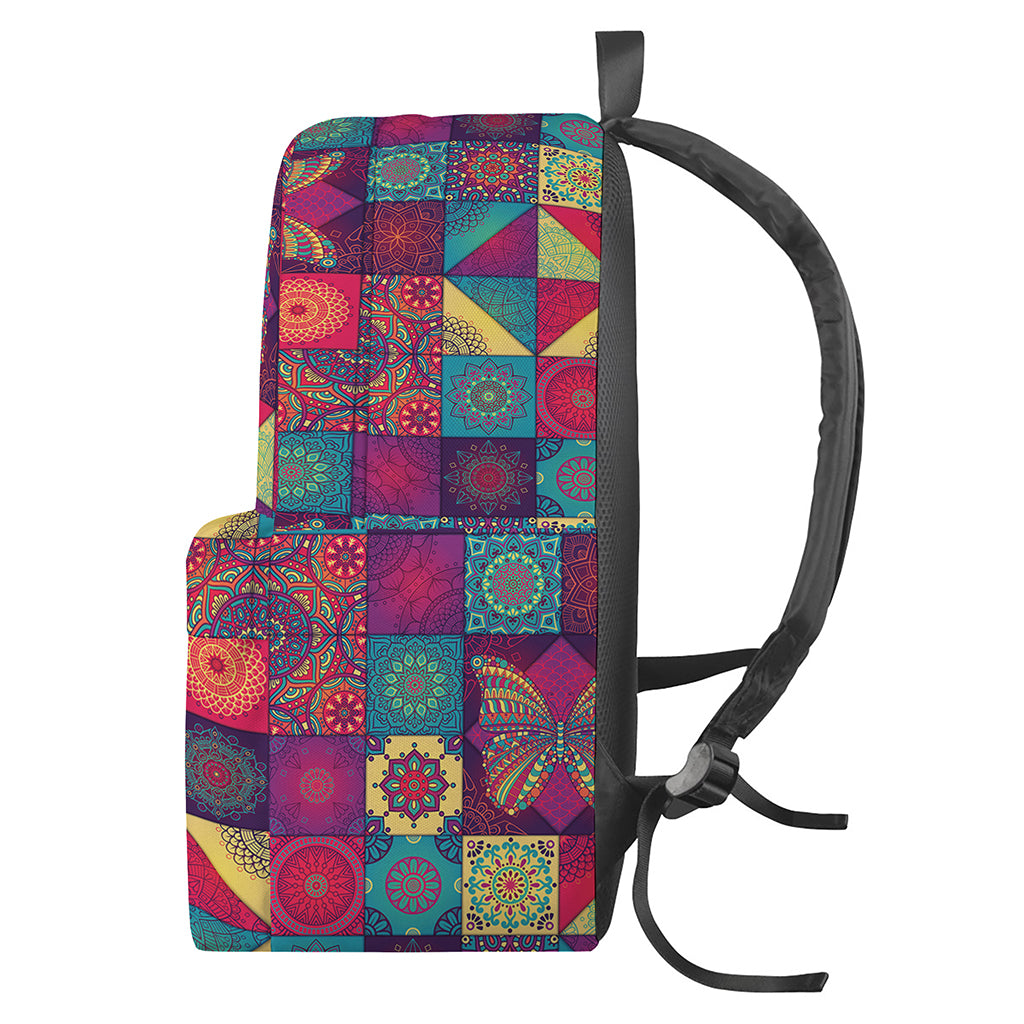 Bohemian Patchwork Pattern Print Backpack