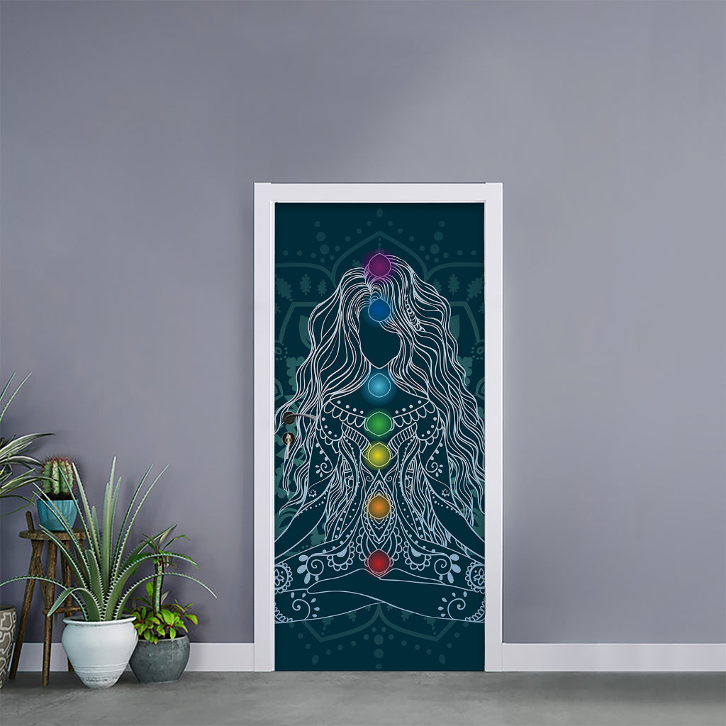 Bohemian Seven Chakras Print Door Sticker