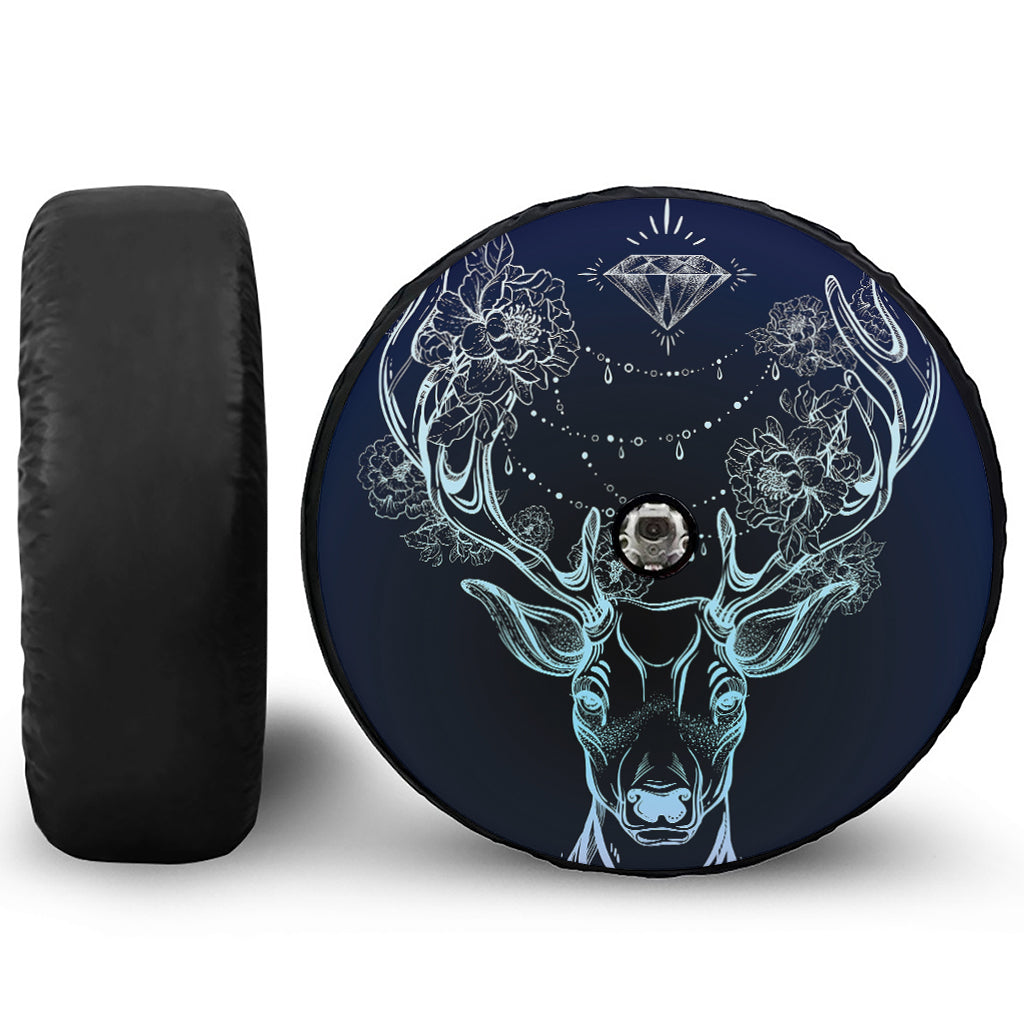 Bohemian Spiritual Deer Print Tire Cover With Camera Hole