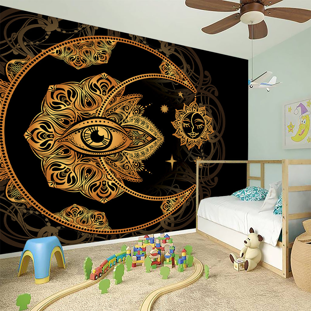 Bohemian Sun And Moon Print Wall Sticker