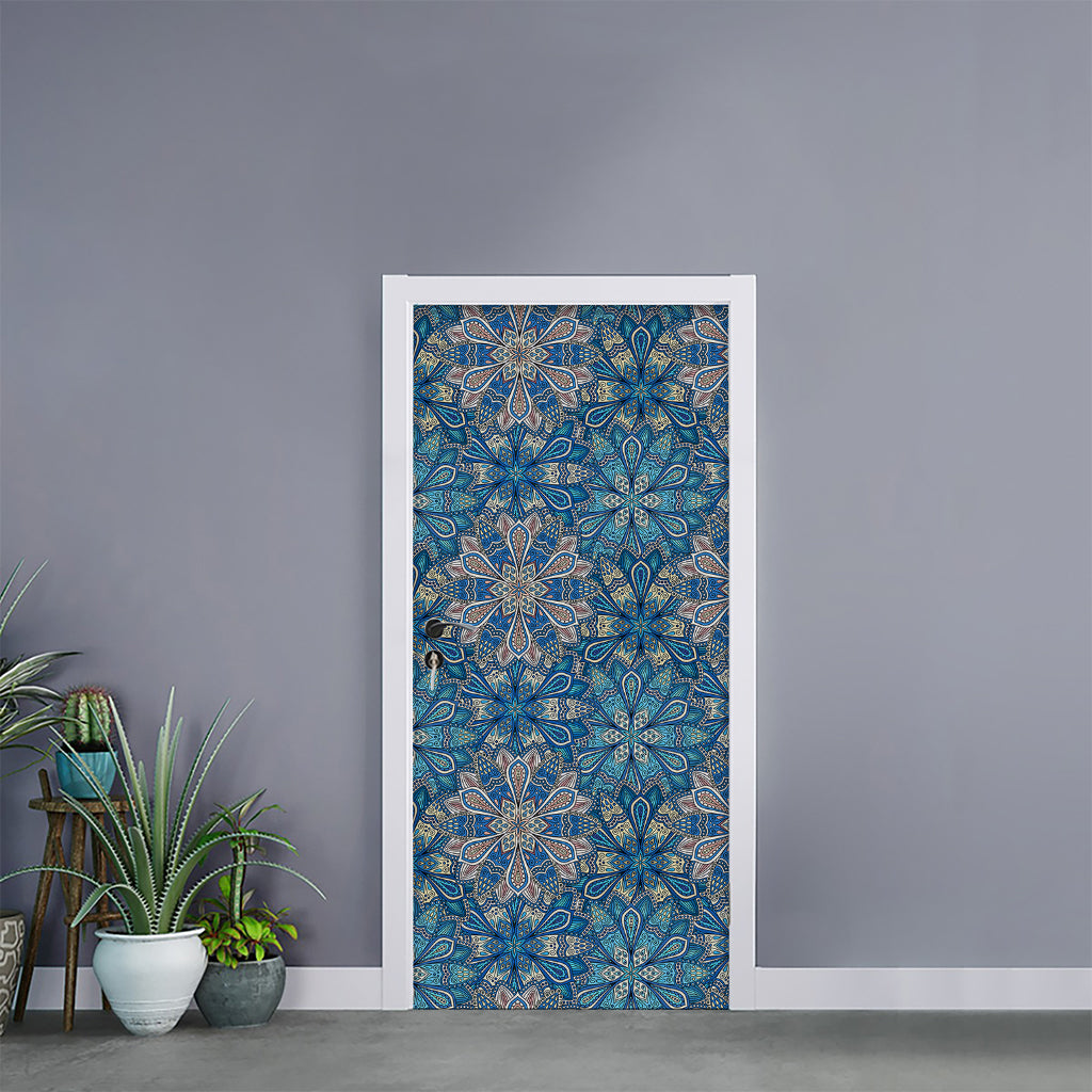 Boho Chic Mandala Floral Print Door Sticker