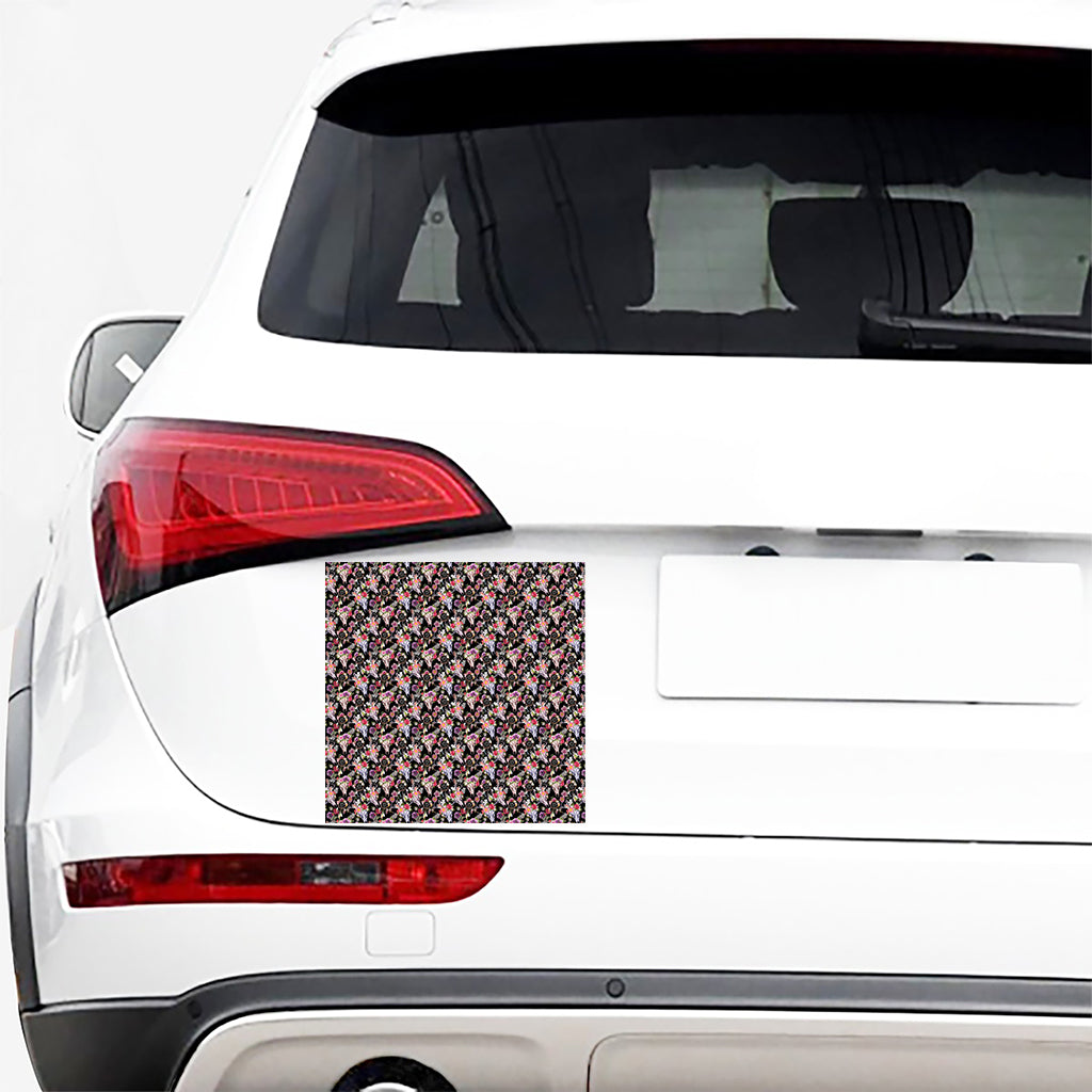 Boho Deer Skull Pattern Print Car Sticker