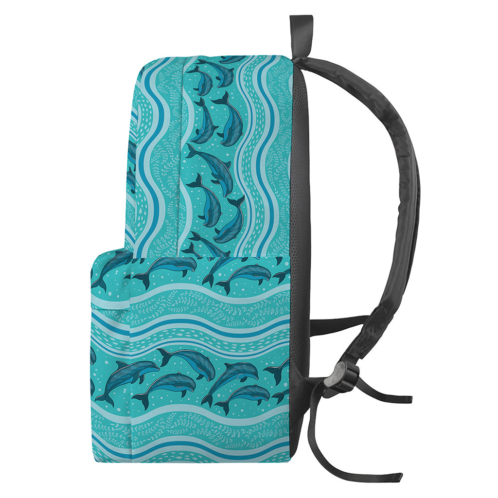 Boho Dolphin Pattern Print Backpack