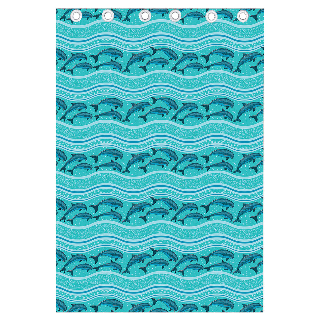 Boho Dolphin Pattern Print Curtain