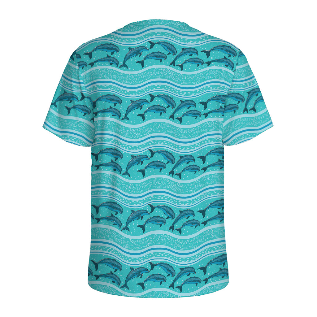 Boho Dolphin Pattern Print Men's Sports T-Shirt
