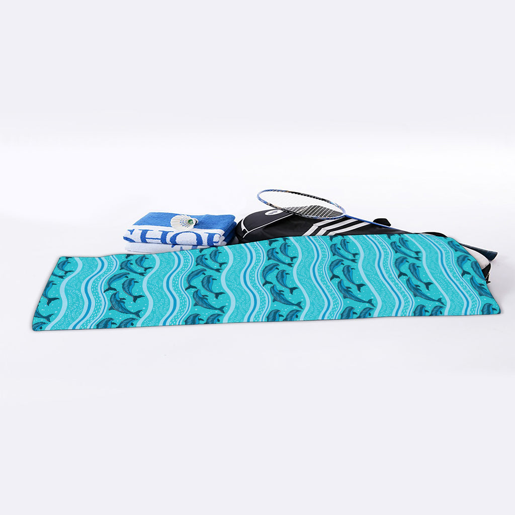 Boho Dolphin Pattern Print Sports Towel