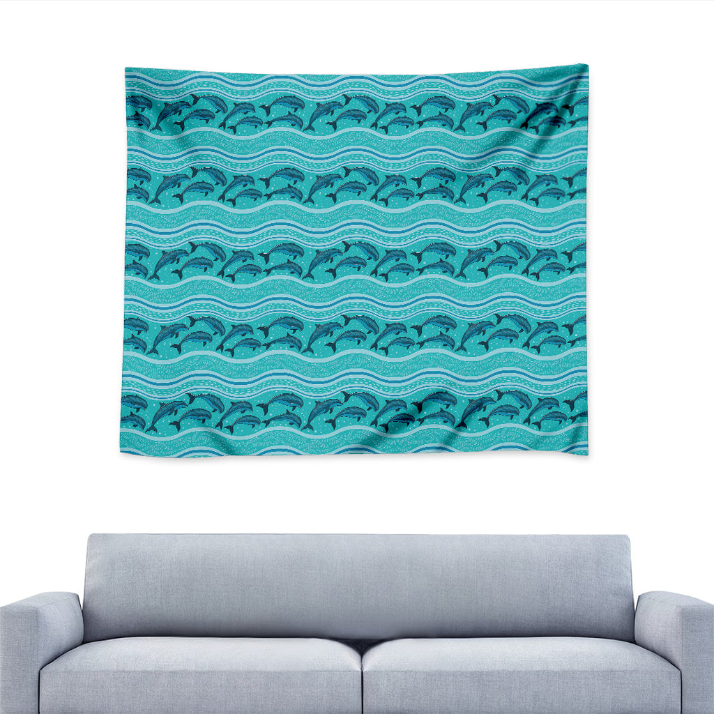 Boho Dolphin Pattern Print Tapestry