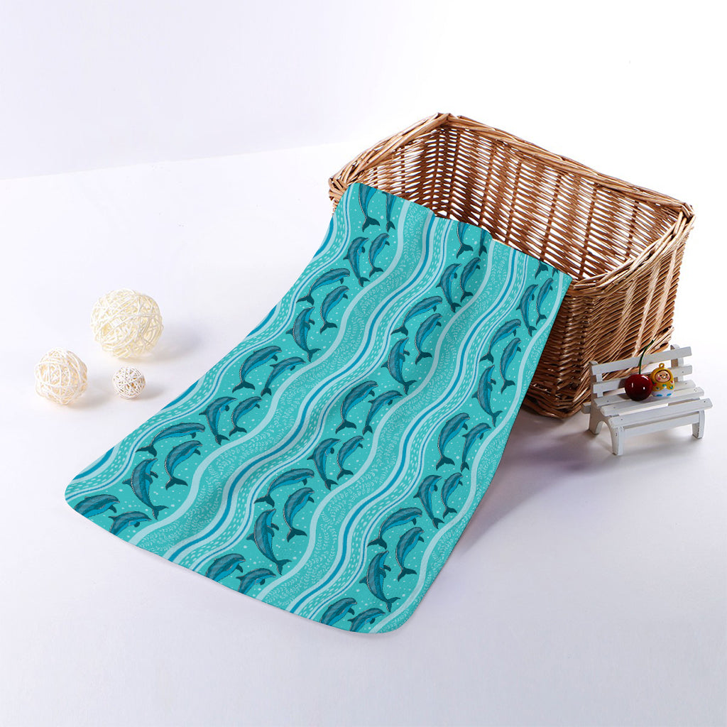 Boho Dolphin Pattern Print Towel