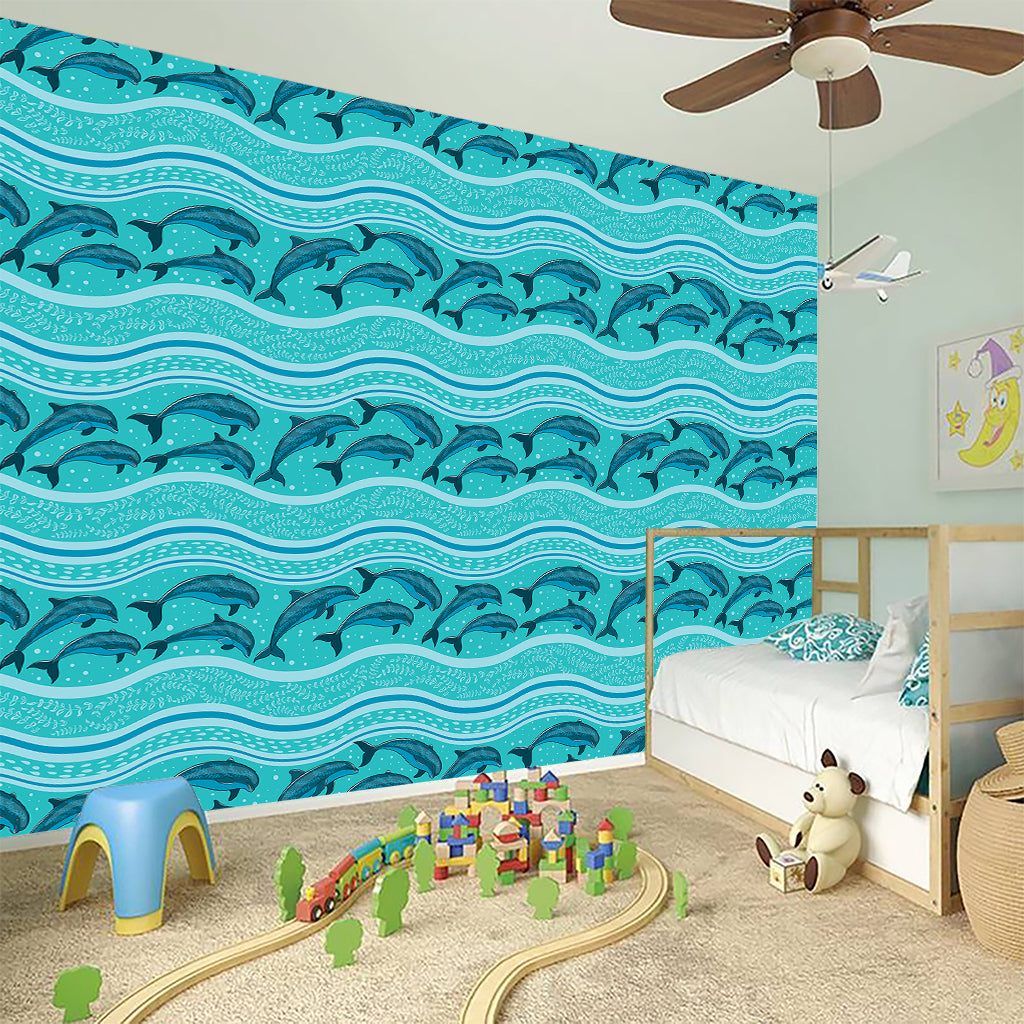 Boho Dolphin Pattern Print Wall Sticker